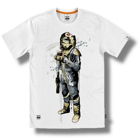 Addict Mitchy Bwoy Star Wars AT-AT Pilot Ltd Edition T Shirt White Preview